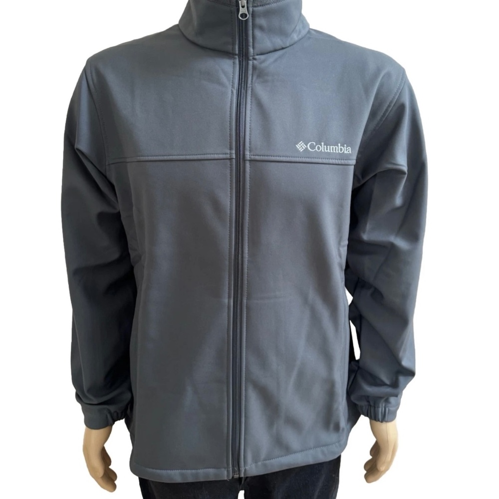 Columbia Browen Lake Softshell Men Large L Grey YKK Zip Jacket $115